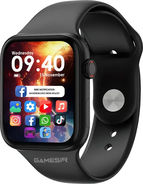 GameSir I8 Pro Smart Watch Series 8 with multiple Features Smartwatch for Men & Women Smartwatch  (Black Strap, 1.75 Inch Full Screen Display)