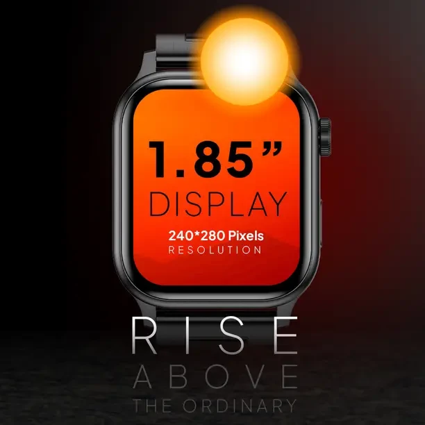Fire-Boltt Rise Luxe Stainless Steel Luxury, 47mm (1.85) Display, Games, 120+ Sports Smartwatch  (Black Strap, Free Size)