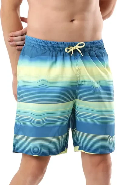 Printed Men Blue Swim Shorts