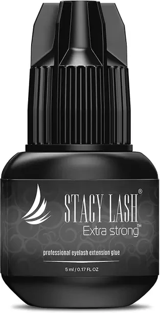 Stacy Lash Strong Eyelash Extension Glue 5 Ml / Maximum Bonding Power / Professional Black Adhesive /Drying Time - 1-2 Seconds / Retention - 7 Weeks  (Pack of 1)