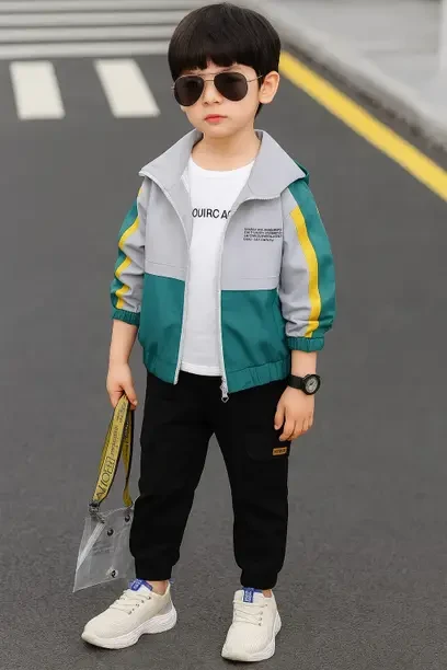 Boys Colorblock Casual Jacket
