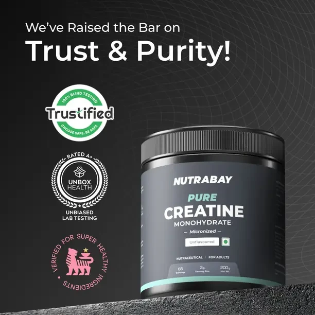 Nutrabay Pure Micronised Creatine Monohydrate Creatine  (200 g, Unflavoured)